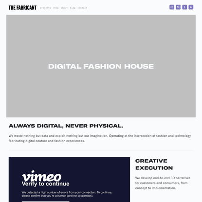 The Fabricant | A Digital Fashion House