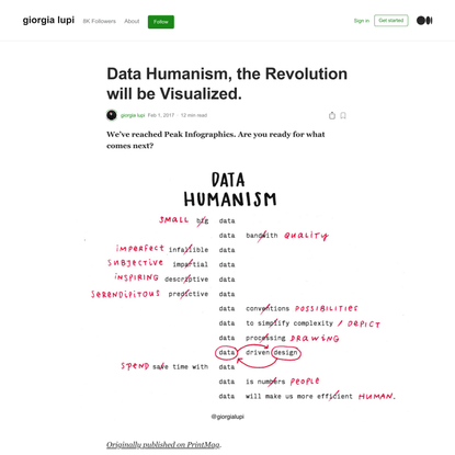 Data Humanism, the Revolution will be Visualized.