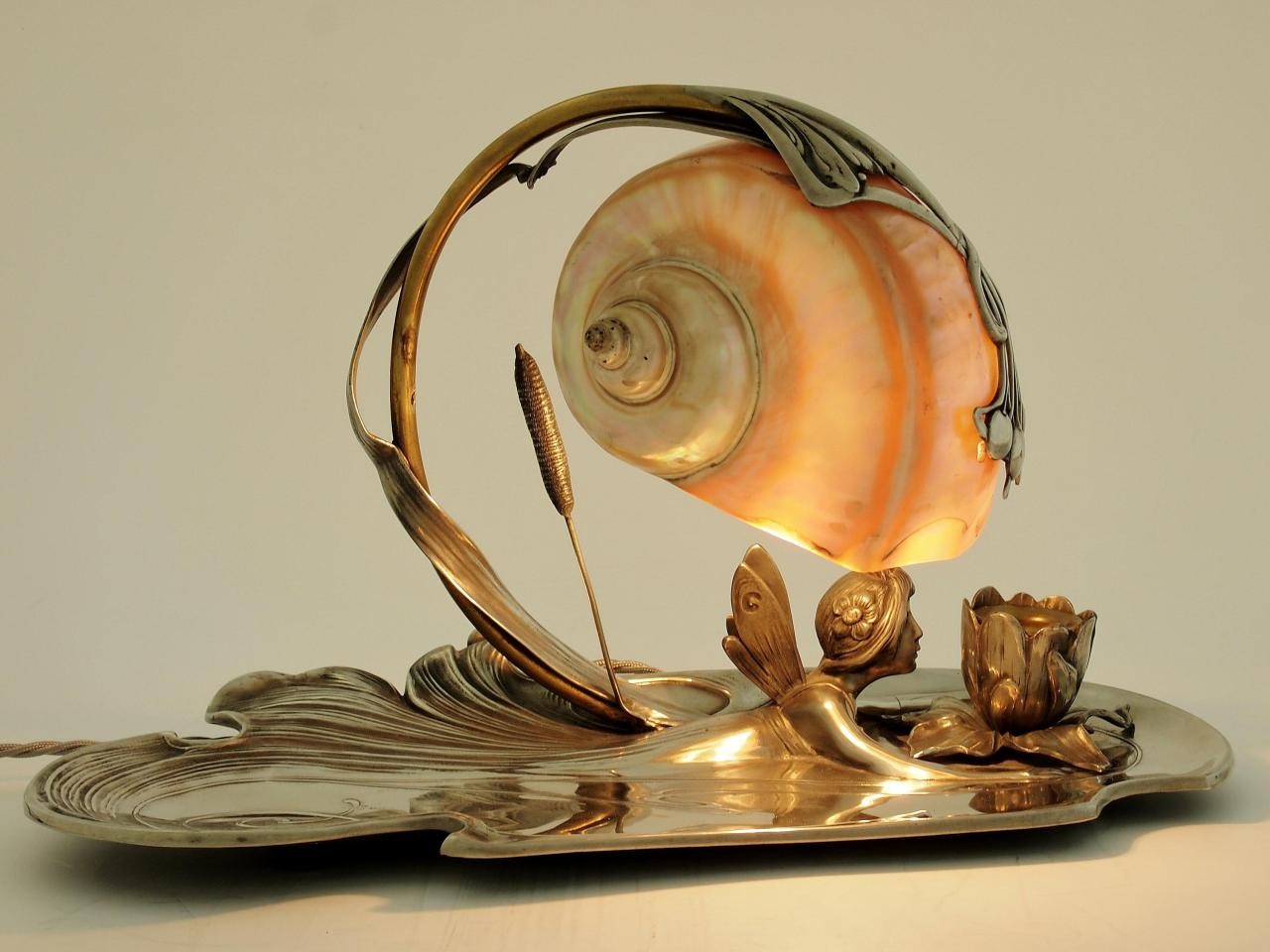 An Art Nouveau silver-plated fairy lamp by Moritz Hacker, circa 1905