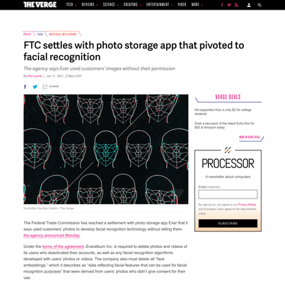 FTC settles with photo storage app that pivoted to facial recognition
