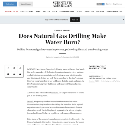 Does Natural Gas Drilling Make Water Burn?