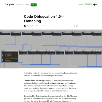 Code Obfuscation 1.0— Flattening