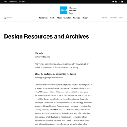 Design resources and archives