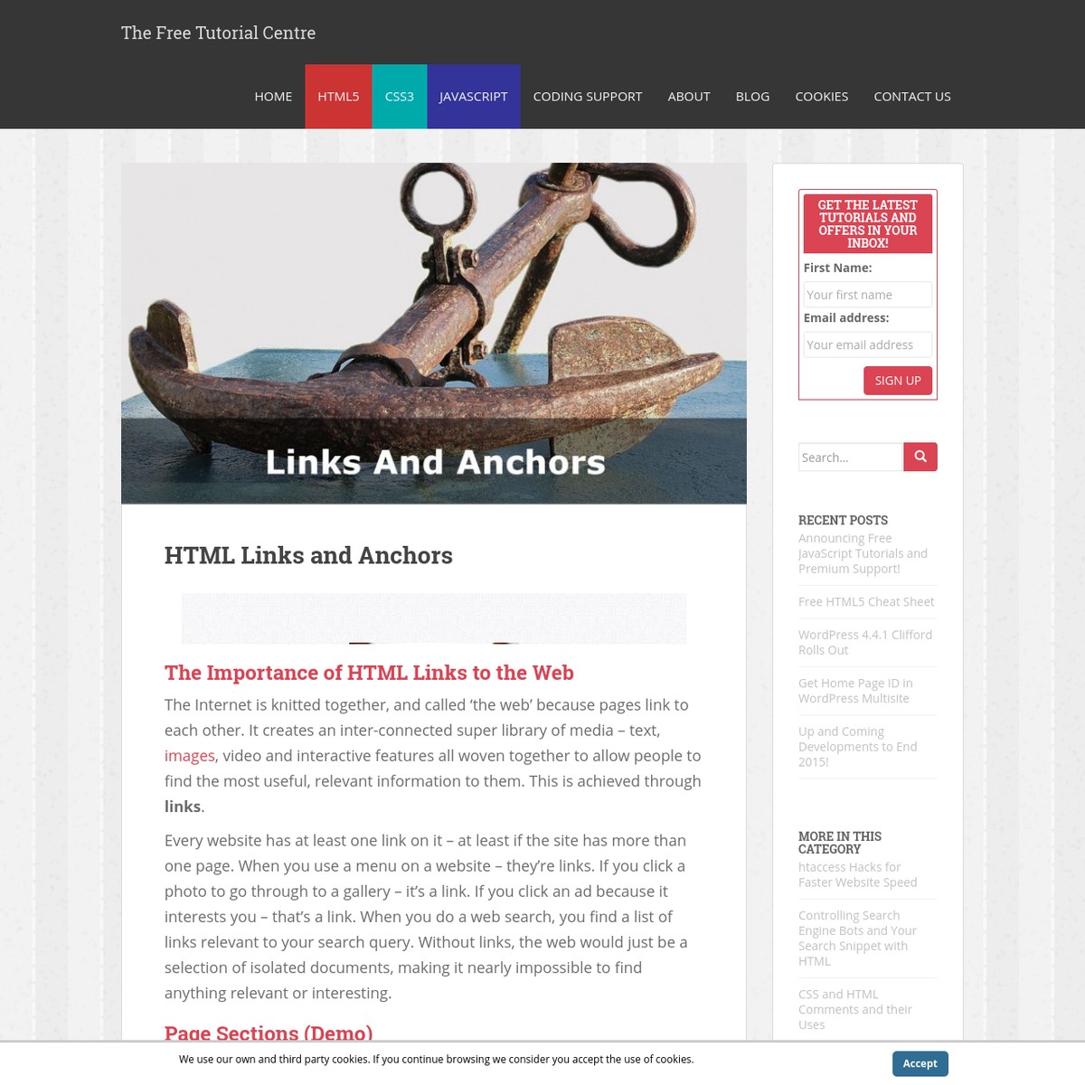HTML Links and Anchors - HTML5 Tutorial — Are.na