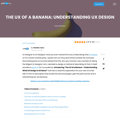 What UX Design is All About : The UX of a Banana - WalkMe Blog