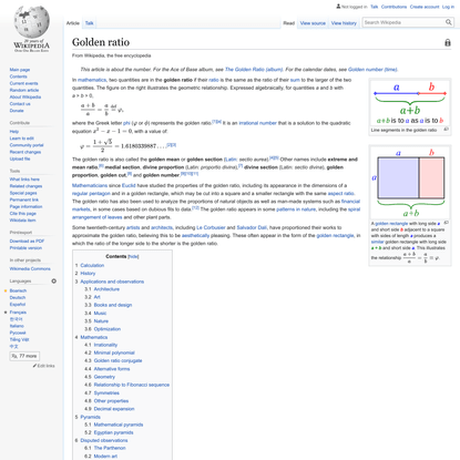 Golden ratio - Wikipedia