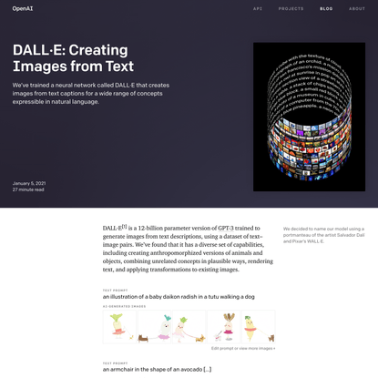 DALL·E: Creating Images from Text