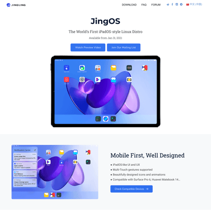 The World’s First iPadOS-style Linux Distro - JingOS