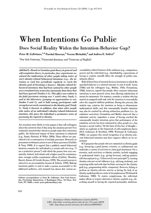 When Intentions Go Public Does