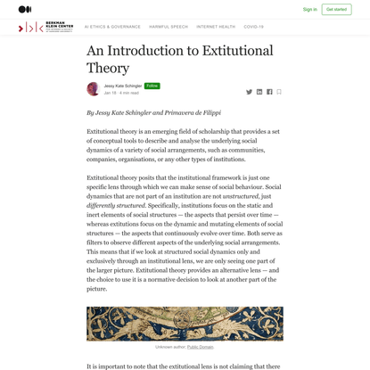 An Introduction to Extitutional Theory