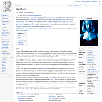 To Die For - Wikipedia