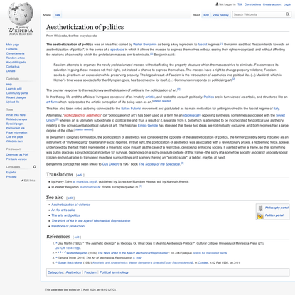 Aestheticization of politics - Wikipedia