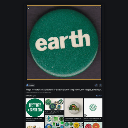 Title: Image result for vintage earth day pin badge | Pin and patches, Pin badges, Buttons pinback