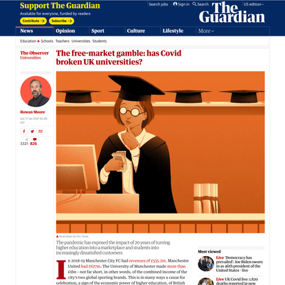 The free-market gamble: has Covid broken UK universities?