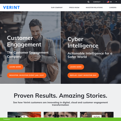 Verint: Customer Engagement &amp; Cyber Intelligence Leaders