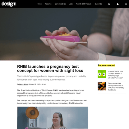 RNIB launches a pregnancy test concept for women with sight loss