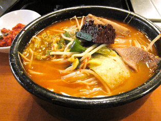 Korea: Hae jang guk (ox blood &amp; pork spine soup)