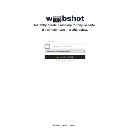Webshot | Instantly create a mockup for any website