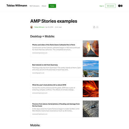 AMP Stories examples