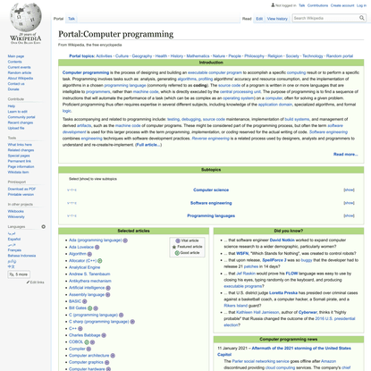 Portal:Computer programming - Wikipedia
