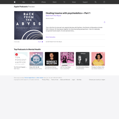 ‎Back from the Abyss: Healing trauma with psychedelics— Part 1 on Apple Podcasts