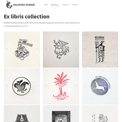 Ex Libris (Bookplate) collection of Halisten Studio – Custom personal order or gift