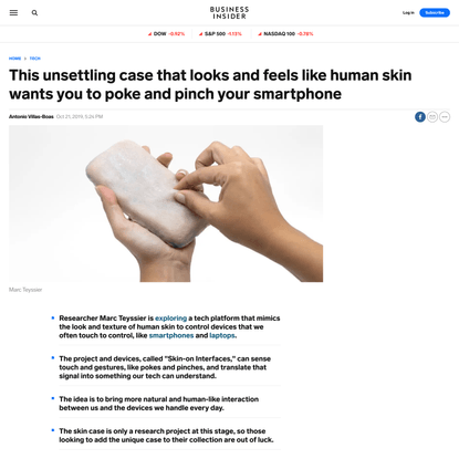 This unsettling case that looks and feels like human skin wants you to poke and pinch your smartphone