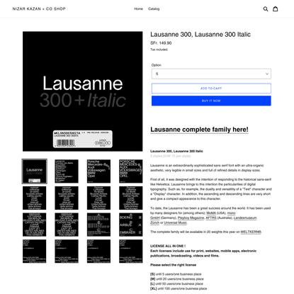 Lausanne 300, Lausanne 300 Italic