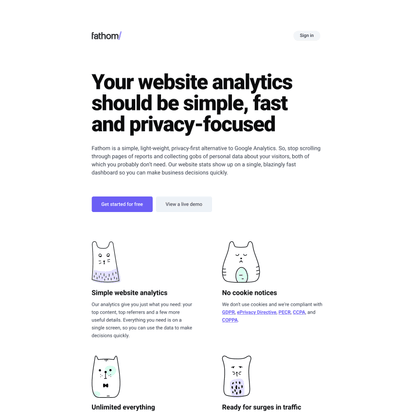 Fast, simple and privacy-focused website analytics