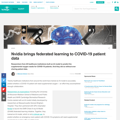 Nvidia brings federated learning to COVID-19 patient data