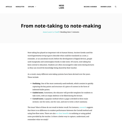 The difference between note-taking and note-making - Ness Labs