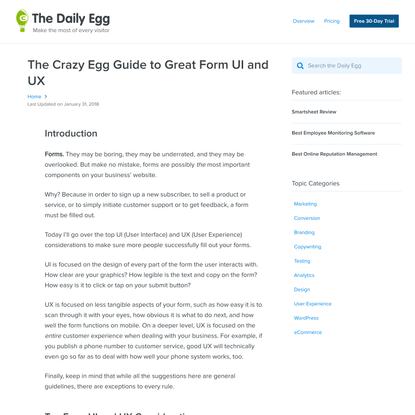 Guide to Great Form UI and UX - Crazy Egg