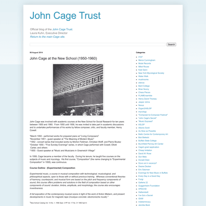 John Cage at the New School (1950-1960)