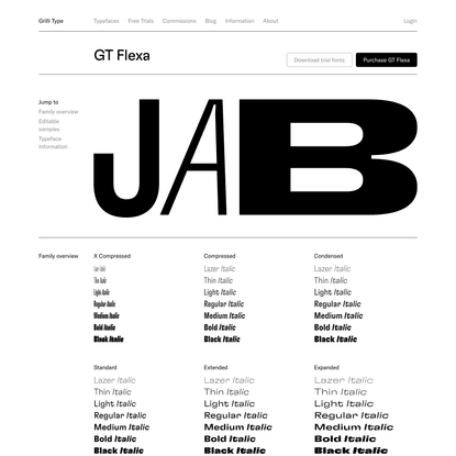 GT Flexa – Typeface Specimen and License Purchase