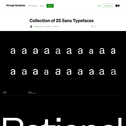Collection of 25 Sans Typefaces