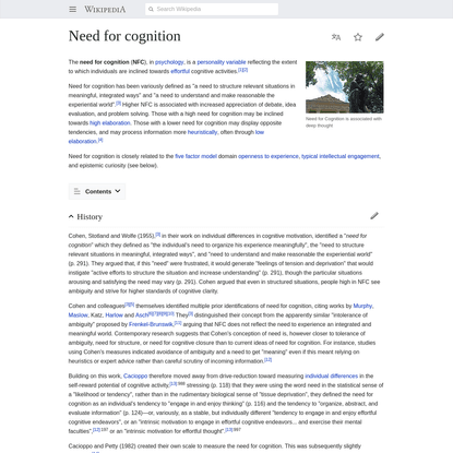 Need for cognition - Wikipedia
