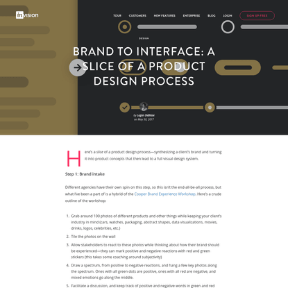 Brand to interface: A slice of a product design process