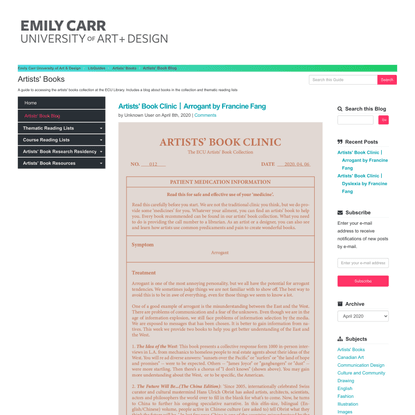 Artists’ Book Blog - Artists’ Books - LibGuides at Emily Carr University of Art &amp; Design
