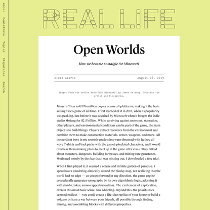 Open Worlds — Real Life