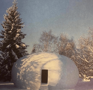 Mushroom shaped igloo, Snow Show, Finland