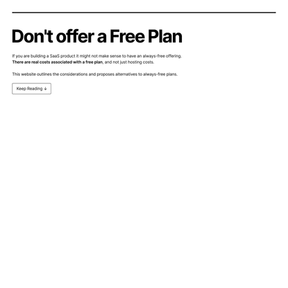 No Free Plan