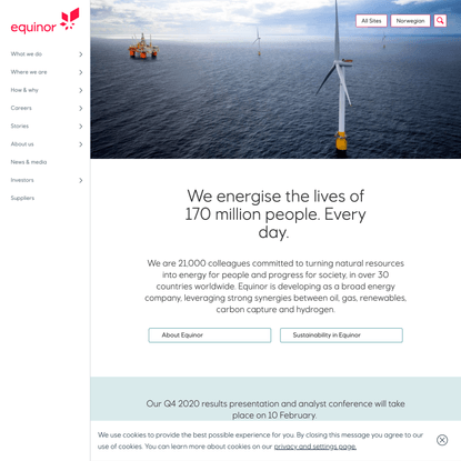 We energize the lives of 170 million people. Every day. - equinor.com