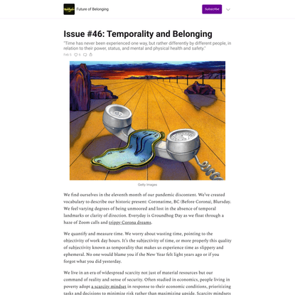 Issue #46: Temporality and Belonging