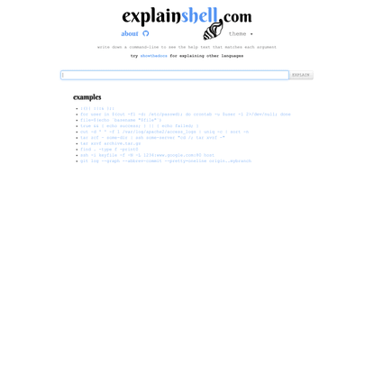 explainshell.com - match command-line arguments to their help text
