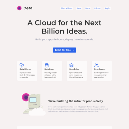 Deta – A Cloud for the next Billion Ideas.