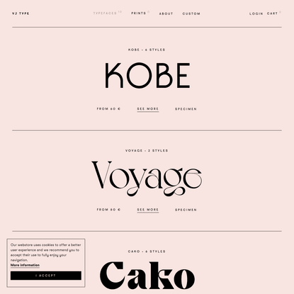 VJ Type Typefaces