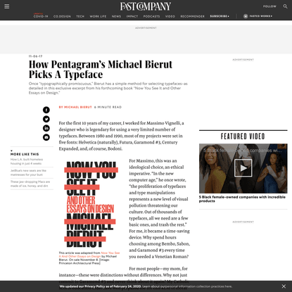 How Pentagram’s Michael Bierut Picks A Typeface