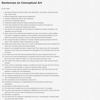 Sentences on Conceptual Art