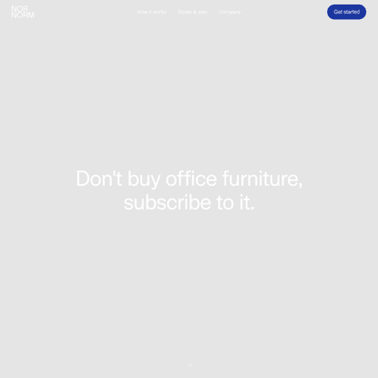 Why rent office furniture when you can subscribe to it? - NORNORM