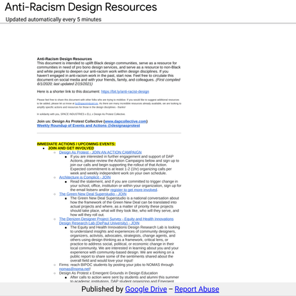 Anti-Racism Design Resources